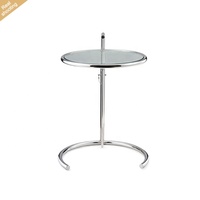 Table d'appoint de canapé à cadre en acier inoxydable moderne du nord Table basse ronde de salon à hauteur réglable