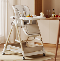 Chaise haute multifonctionnelle pliable pour bébé, réglable en hauteur, avec musique