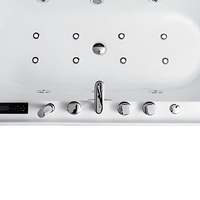 Baignoire autoportante ovale moderne en acrylique pour bain à remous 1,7 m Blanc pur Robinet et drain inclus Drain d'angle Hôtel