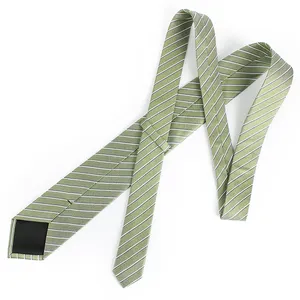 Green Color Elegant Silk Manufacture Handmade Custom Woven Fashion Ties Suit Matching Accessories Neck Tie For Mens