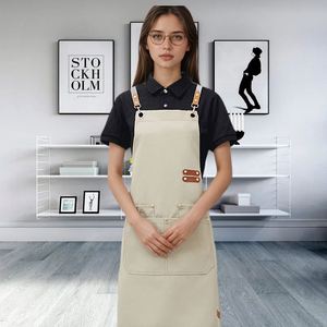Wholesale Custom Durable Bib <b>Aprons</b> Waterproof Stain-Resistant Cotton Canvas Reusable Washable for Family Cleaning Restaurants - Product Image 4