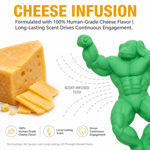Jouet pour <span class=keywords><strong>chien</strong></span> robuste Schwarzenegger, en nylon durable, en forme de muscle, aromatisé au fromage, indestructible, pour mâcheurs agressifs - Product Image 3