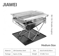 Barbecue et foyer pliables Jiawei en acier inoxydable pour camping en plein air, cuisson portable pour pique-nique et camping en extérieur
