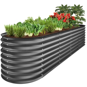 Prezzo di fabbrica esterno nuovo stile zincato acciaio sollevato letto da <span class=keywords><strong>giardino</strong></span> per fiori vegetali bordo fioriera 8*2 * 2ft - Product Image 4