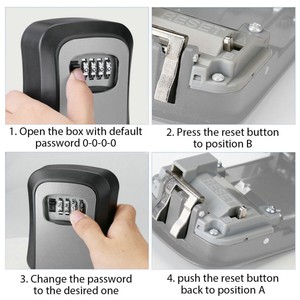 Custom Indoor Aluminum Alloy Key Safe <b>Box</b> Combination <b>Lock</b> Black Durable Safety Storage - Product Image 5