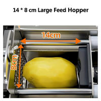 Elektrische golvende Franse frietjes snijmachine, wolf-tand aardappel- en groentesnijder