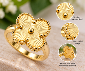 24K Gold Ring 5.30 Gram Handmade Fancy Tri Color Gold Ring for Women Wedding Function <b>Jewellery</b> Traditional Design - Product Image 1