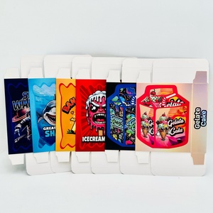 Bolsas de Mylar con Corte Troquelado Holográfico y UV Localizado, Impresión Interior Personalizada, Caja de Papel para Cereales de 3.5g, Bolsa de Mylar de 3.5 con Caja - Product Image 1