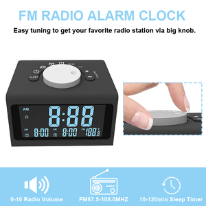 Fancy nhà <span class=keywords><strong>Cube</strong></span> Stereo FM Đài phát thanh Kép Báo động LCD kỹ thuật số bàn đồng hồ báo thức với USB sạc cổng - Product Image 6