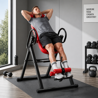Table d'inversion robuste pour soulager les douleurs dorsales, capacité 200 kg, machine d'inversion par gravité pliable, coussin lombaire gonflable, 3 niveaux