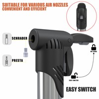 BAIMEI Compresseur d'air manuel portable mini pour vélos de montagne/route, haute pression 80-130 PSI, en acier inoxydable durable PA