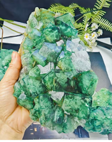 Cristal de Fluorite Verte Brute de Haute Qualité, Réactif aux UV, Géode Minérale pour la Guérison, l'Énergie Reiki et la Méditation