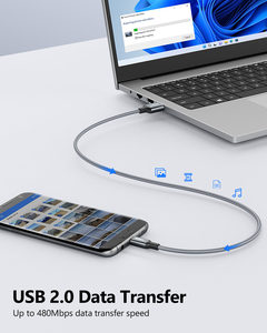 Câble de charge rapide USB A vers Micro-B 18W en nylon SUNGUY, câble de données pour téléphone portable, chargeur USB pour téléphone portable, ordinateur portable - Product Image 3