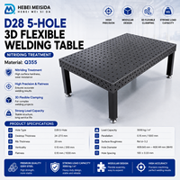 Plateforme de soudage modulaire flexible 3D en fonte Meisida D28 à cinq trous, surface nitridée pour la précision robotique
