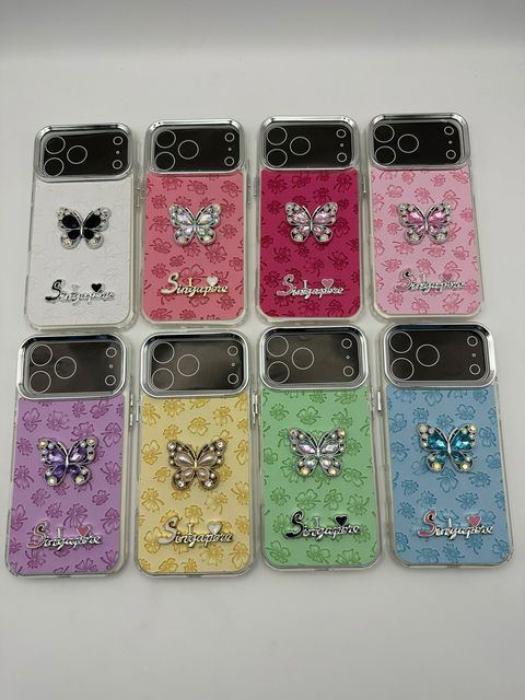 Luxury Bling Butterfly Design Phone Case, Shockproof TPU+PC Protective Cover with Camera Protection