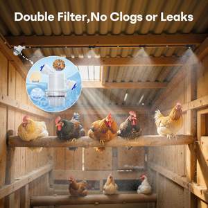 YUJIA modello 020 26FT sistema di raffreddamento del pollo elettrico 12 ugelli di nebulizzazione <span class=keywords><strong>in</strong></span> <span class=keywords><strong>alluminio</strong></span> pompa spruzzatore filtro Cutter 3/4 "adattatore 3L - Product Image 3