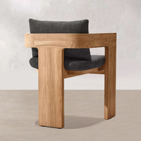 Ensemble de salle à manger d'extérieur moderne en teck massif, durable et imperméable pour jardin, patio, villa, hôtel, table et chaises d'extérieur
