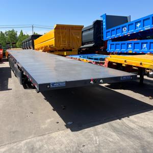 Fabricant chinois de semi-remorques à plateau plat à 3 <span class=keywords><strong>essieux</strong></span>, 40 pieds, 50 tonnes, plateau plat pour conteneurs de 20 pieds, 60 pieds, 50 pieds, pour véhicules - Product Image 4