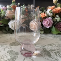 Verres à vin sans pied de couleur rose, gobelet à vin en cristal de luxe avec base en diamant pour les mariages, les anniversaires