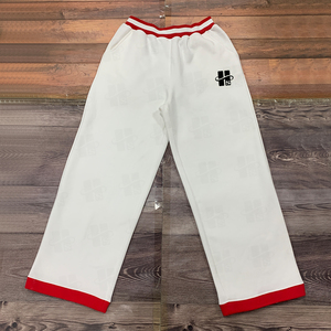 Pantalons de survêtement en molleton à jambe large, en coton épais, avec broderie personnalisée, style décontracté, vente en gros - Product Image 4