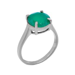 Venta al por mayor Casa De Plata hecho a mano 925 anillo de plata ónix verde conjunto de puntas de piedras preciosas con chapado en oro para bodas - Product Image 4