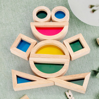 Missxiair-blocs de construction en bois pour enfants, arc-en-ciel, briques créatives colorées, puzzle, jouet éducatif précoce pour bébé