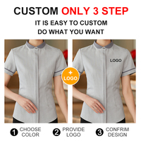 Tc vêtements de travail tissu haute visibilité vêtements de travail coton Polo uniformes pour serveurs serveuse col rond fermeture éclair chemise de travail