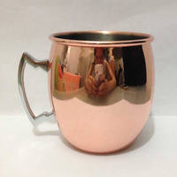 16oz Solid Luxury Moscow Mule Hammered Drum Copper Plated Drinking Coffee Beer Cocktail Vodka Mint Julep Ginger Tea Mug Cup