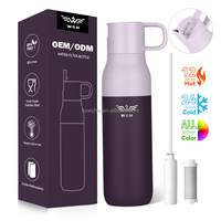 뜨거운 판매 절연 스테인레스 스틸 여행 텀블러 탄소 필터 500ml 깨끗한 마실 재사용 필터 물병