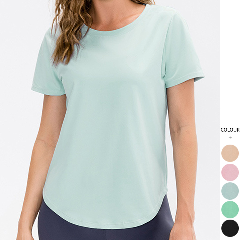 Women Sport Yoga Short Sleeve Loose Breathable Running Shirt Gym Sport T-shirt Stretch Fast Drying Fitness Yoga Wear