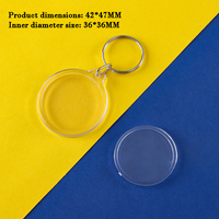 Porte-clés personnalisé en acrylique transparent, cadre photo rond en acrylique, avec anneau métallique DIY, idéal pour les cadeaux promotionnels