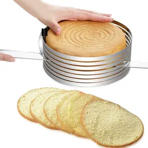 7 Layer Stainless Steel Adjustistable 9'' to 12'' Round Cake Ring Slicer Mousse Mould Slicing Cake Baking Tool Kit