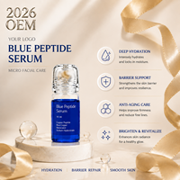 Sérum hydratant pour le visage au peptide bleu 10 ml, essence hydratante pour la peau au peptide de cuivre, OEM, étiquette privée personnalisée