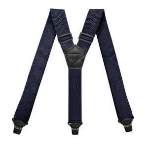 Tirantes elásticos de alta calidad para hombre, forma de Y ajustable, 3,8 cm de ancho, 3 Clip de plástico, tirantes de grano de maíz de poliéster - Product Image 2
