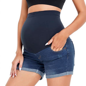Shorts d'été ajustés à taille haute, tendance, avec soutien abdominal, <span class=keywords><strong>jean</strong></span> de maternité, pantalon de grossesse, vêtements de maternité, jeans - Product Image 2