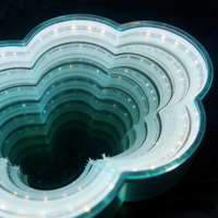 Miroir infini LED Art Déco personnalisé en forme de nuage irrégulier, certifié ROHS, pour la vente en gros, les boutiques de mariage, les magasins de cadeaux et l'usage commercial intérieur