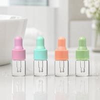 Mini Ätherisches Öl Glasfläschchen mit Weichen Silikon-Pastellkappen