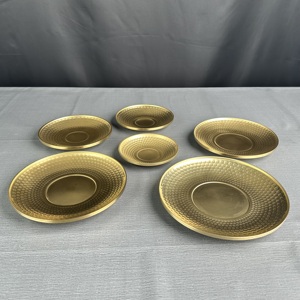 Piatto con motivo diamantato a doppio strato in acciaio inossidabile per uso alimentare antiscivolo facile da pulire cucina uso commerciale Design classico - Product Image 2