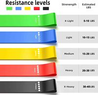 LEECORK Set de 5 Bandas de Resistencia de Alta Resistencia con Bolsa de Transporte, Logotipo Personalizado, Bandas Elásticas de Látex Profesionales y Duraderas