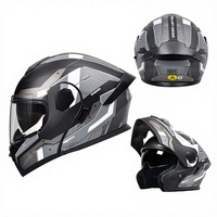 Casque de moto unisexe à double lentille extraordinaire, certifié DOT et 3C, en ABS, de classe A, pour deux saisons