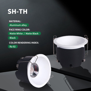 Downlight LED encastré en aluminium 10W, découpe 75mm, option de finition multicolore, cadre étroit, sans scintillement, CRI élevé RA92 - Product Image 1