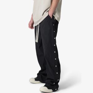 Pantalon parachute homme en nylon surdimensionné, coupe ample, avec cordon de serrage et boutons-pression latéraux, prix de gros - Product Image 5