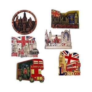 Décoration d'intérieur au design moderne, autocollant magnétique en métal sur le thème des monuments anglais, bus londonien, pont, Big Ben, souvenirs britanniques, aimant pour réfrigérateur - Product Image 1