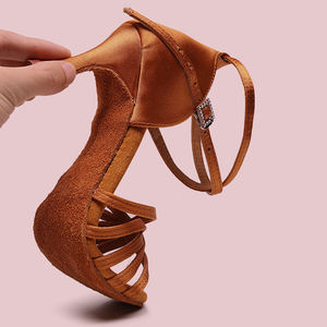 Zapatos de Baile Latino para Mujer, Color Bronceado, Satinados, Marca Fitdance, Tacones de 7.5cm con Plataforma para Salsa, Cha Cha y Rumba - Product Image 3