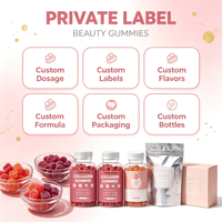 Gummies de Collagène Hydrolysé Soutien Cutané Vitamines Beauté Saveur Fraise 60 unités OEM Vente en Gros Marque Privée Complément Alimentaire