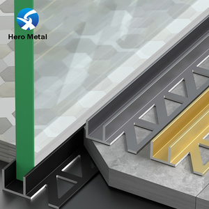 <span class=keywords><strong>Profilé</strong></span> mural en aluminium poli Hero Metal en forme <span class=keywords><strong>de</strong></span> F, étanche, pour carrelage, pour <span class=keywords><strong>douche</strong></span> en verre, idéal pour l'hôtellerie - Product Image 3