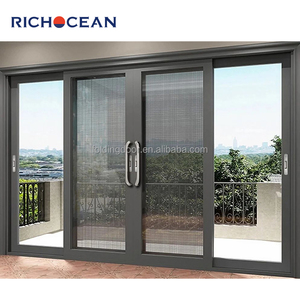 Porte coulissante télescopique minimaliste personnalisée RICHOCEAN en aluminium avec moustiquaire pour patio - Product Image 2