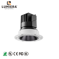 Modern 9W COB LED Downlight Diecasting aluminium anti-silau 55mm potongan langit-langit Spotlight arah tetap untuk rumah atau kantor