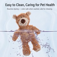 En stock Pawstar Jouet pour chien en peluche ours en lin vieilli 21 cm, couineur BiBI, lavable, en coton PP, jouet interactif pour animaux de compagnie, vente en gros, personnalisable