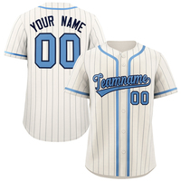Maillots de baseball de haute qualité en gros, uniformes de club de baseball imprimés numériquement, sublimés, unisexes, à rayures fines, respirants, séchage rapide, 100% coton